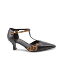 Kitten heel t-bar animalier da donna