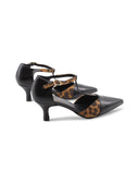 Kitten heel t-bar animalier da donna