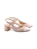 Decolleté slingback bicolor punta tonda