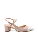 Decolleté slingback bicolor punta tonda