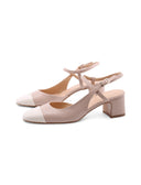 Decolleté slingback bicolor punta tonda
