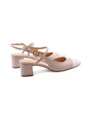 Decolleté slingback bicolor punta tonda