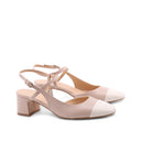 Decolleté slingback bicolor punta tonda