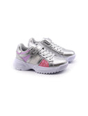 Sneaker metallizzata con glitter bimba