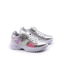 Sneaker metallizzata con glitter bimba