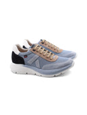 Sneaker da uomo in pelle e tessuto