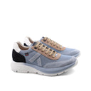 Sneaker da uomo in pelle e tessuto