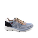 Sneaker da uomo in pelle e tessuto
