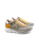 Sneaker da uomo in pelle e tessuto