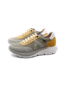 Sneaker da uomo in pelle e tessuto