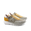Sneaker da uomo in pelle e tessuto