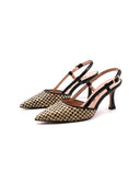 Décolleté slingback in rafia donna