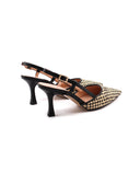 Décolleté slingback in rafia donna