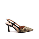 Décolleté slingback in rafia donna