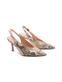 Décolleté slingback con stampa pitone