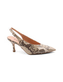 Décolleté slingback con stampa pitone