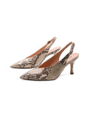 Décolleté slingback con stampa pitone