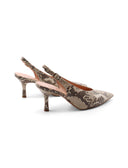 Décolleté slingback con stampa pitone