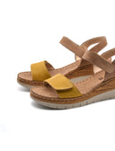 Sandalo con zeppa in vera pelle