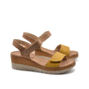 Sandalo con zeppa in vera pelle