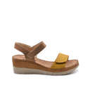Sandalo con zeppa in vera pelle