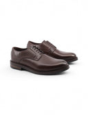 Stringata derby marrone in pelle uomo