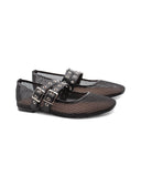 Ballerina mary jane in rete da donna