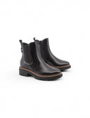 Stivaletto nero in pelle con cerniera