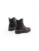 Stivaletto nero in pelle con cerniera