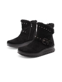 Stivaletto con bochie, fibbia e zip