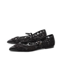 Ballerina mary jane in pizzo da donna