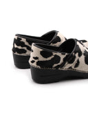 Zoccolo in tessuto animalier da donna