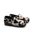 Zoccolo in tessuto animalier da donna