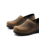 Zoccolo in vera pelle da donna