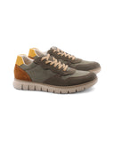 Sneaker da uomo in pelle e tessuto