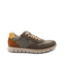 Sneaker da uomo in pelle e tessuto