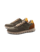 Sneaker da uomo in pelle e tessuto