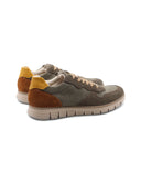 Sneaker da uomo in pelle e tessuto