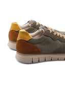 Sneaker da uomo in pelle e tessuto