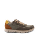 Sneaker da uomo in pelle e tessuto