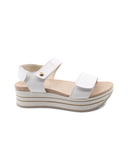 Sandalo platform in vera pelle da donna