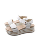Sandalo platform in vera pelle da donna