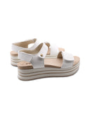 Sandalo platform in vera pelle da donna
