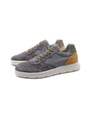 Sneaker da uomo in pelle e tessuto
