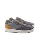Sneaker da uomo in pelle e tessuto
