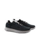 Sneaker blu in vera pelle da uomo