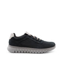Sneaker blu in vera pelle da uomo