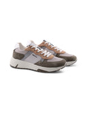 Sneaker in pelle e tessuto da uomo
