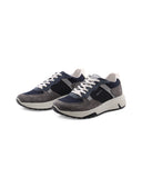 Sneaker in pelle e tessuto da uomo