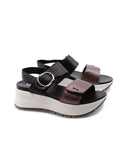 Sandalo con zeppa e plateau da donna